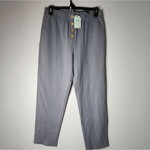 NIMIN Women's Size XL Gray High Waisted Pocketed Paper Bag Pants NWT